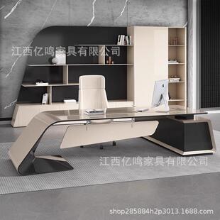 网简约现代总裁办公桌轻奢转角老板桌高端写字台设计工作台办公桌
