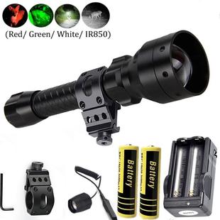 10W旋转调焦T50手电筒红光绿光白光火炬灯940nm红外手电筒