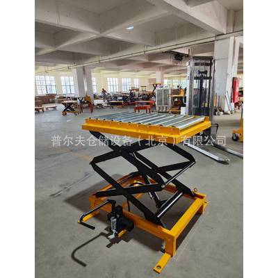 辊筒液压升降平台车模具牛眼滚珠车滑动平台手推车滚筒滚轮车工厂