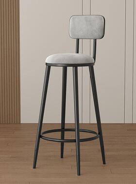 北欧吧台椅现代简约金色家用吧凳高脚椅酒吧椅靠背椅铁艺凳子轻奢