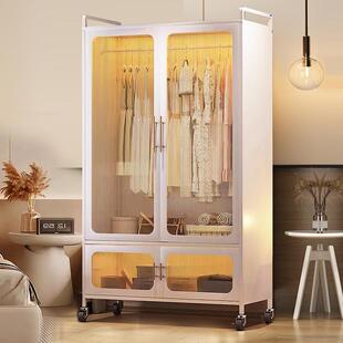 铁艺简易衣柜钢制柜子出租房拼装衣柜家用卧室儿童房收纳衣橱