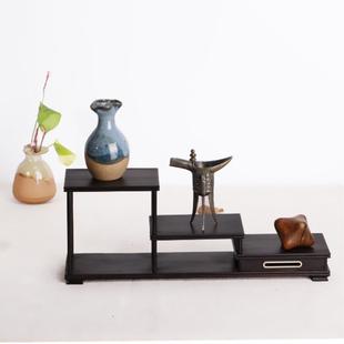 紫光檀迷你博古架陈设架奇石底座花瓶底座紫砂壶架瓷器架