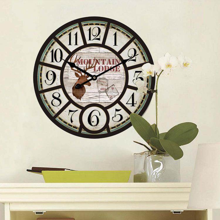 58CM直径欧式创意静音挂钟客厅钟表家居墙面装饰复古立体挂钟