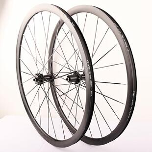 无标30MM公路自行车碟刹六丁/中锁快拆桶轴破风扁条700C培林轮组