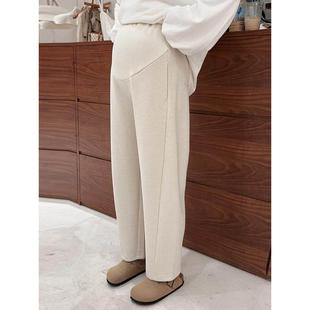 采购产品孕妇裤，下垂的羊绒裤，秋天的外衣，白色的阔腿弯刀裤，