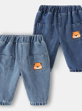 宝宝牛仔裤春秋婴幼儿大pp裤女童男童休闲裤儿童秋季小婴儿裤子潮