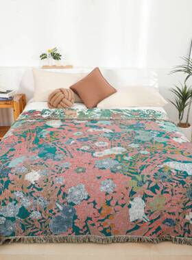 布毛巾被纯成棉人全棉午纱睡办加厚公室夏xmq-tuzi凉被铺盖两用秋