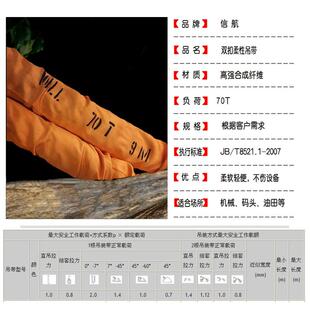 吨70吨2米柔性吊带010米两头扣起重吊带70T6M8M12M115M双7IAO扣吊