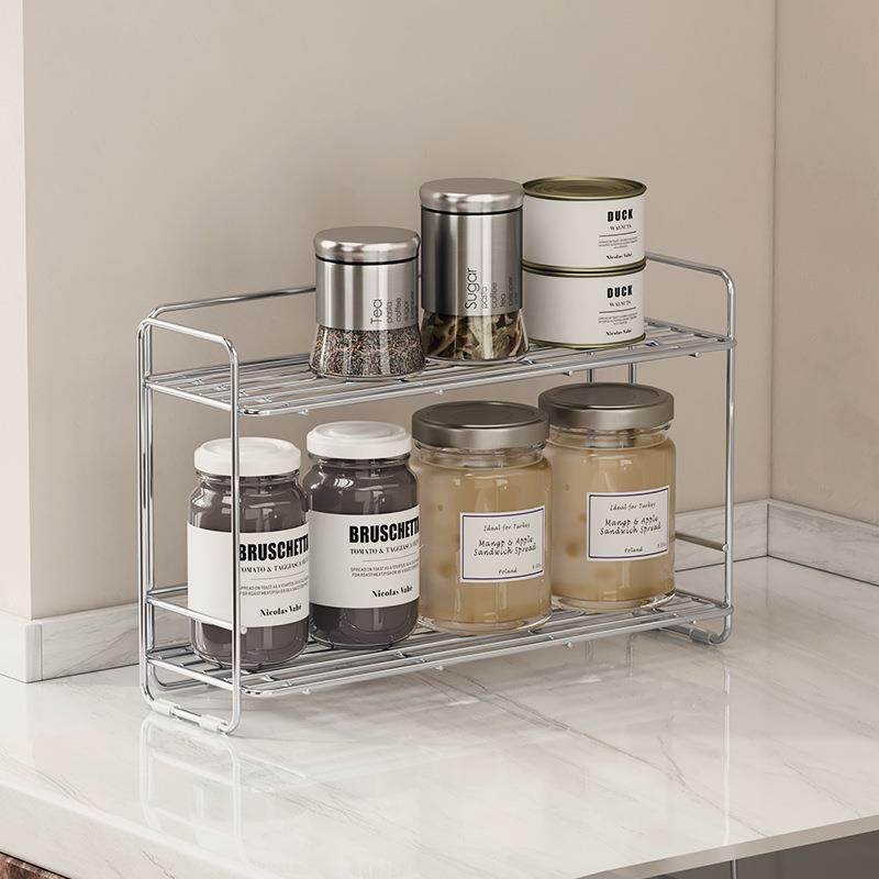 高档不钢转角调料醋品置物架厨台面窄边油锈盐酱收纳双房层8015调,收纳整理,书桌收纳置物架,淘宝优惠券,粉丝福利购,淘宝优惠卷