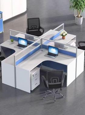 职员办公桌电套装白色板式经典办公桌隔带音屏风销话务员47151办