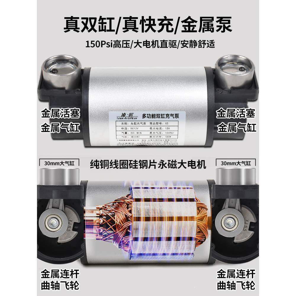 凌匠1多功能SUV车NJP载充气泵率双缸高压大功电动胎汽车用轮打气
