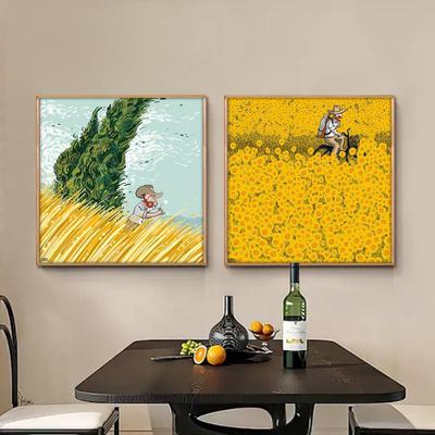 梵高装饰画世界名头画餐卧厅挂画室床客厅摆壁画儿童IKO房画搞怪