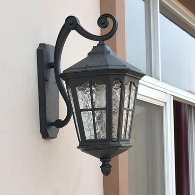 外壁灯防WIO水阳台台庭院灯欧式仿外古哑黑室大门露太阳能户led壁