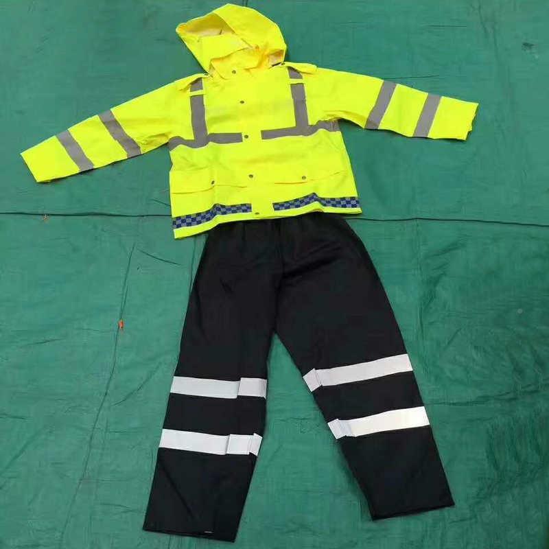 光雨衣套装无品牌/加厚防水反反光外园林环卫户警示分体雨衣套服