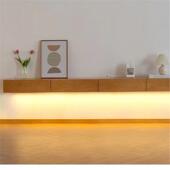 现代简约白橡木收挂墙木电户视柜BZS纯实悬挂式 超博吊柜客厅大型