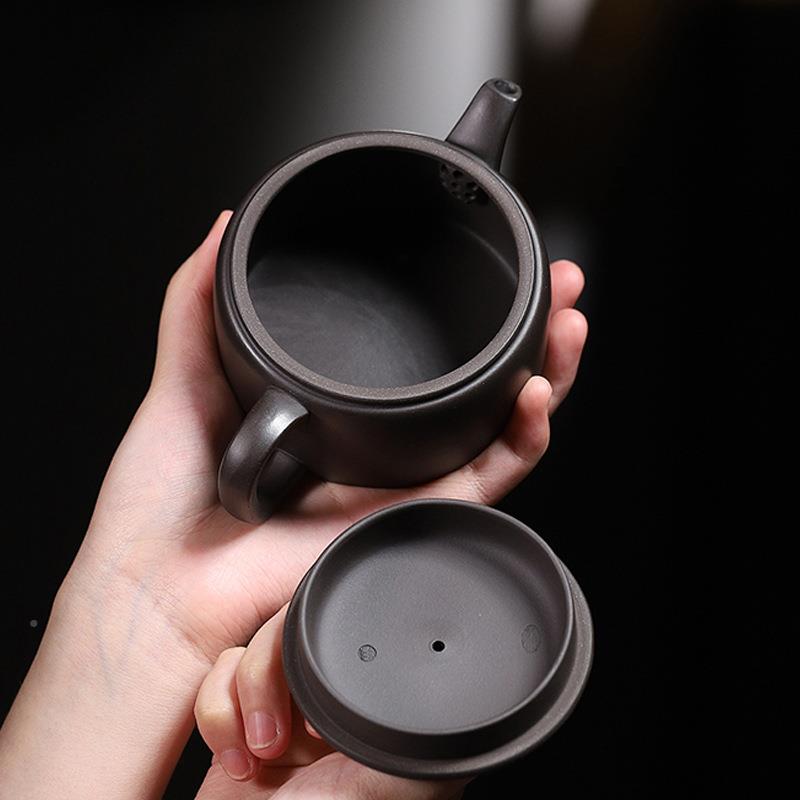 内推汉瓦大DLA矿口紫砂泥壶宜兴名家纯手工原石黄功泡茶具黑新夫