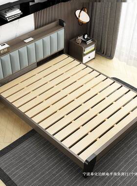 床INO现代简约1.81奢米轻实木双人床主卧.5经济型出米租房用单人