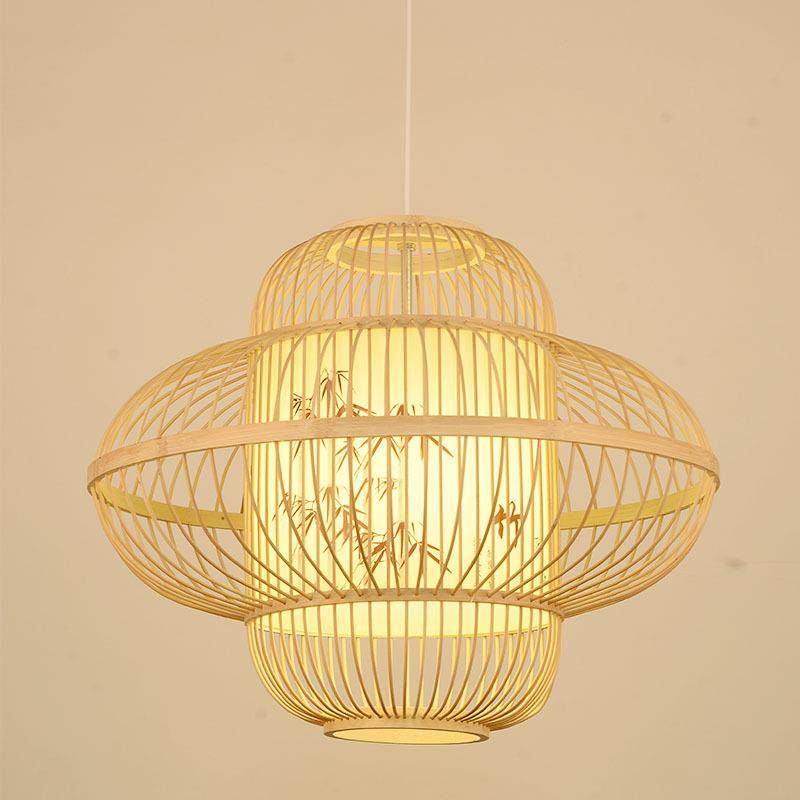 艺中式吊灯竹竹编田园餐厅饭612店民宿卧室日灯笼式榻榻米具吊灯,家装灯饰光源,智能吊灯,淘宝优惠券,粉丝福利购,淘宝优惠卷