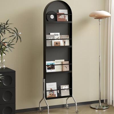 可移动全奢身镜轻风收杂志架落地书报展置物LRN架纳旋转穿衣镜镜