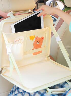 多功能汽车方车向盘收纳袋卡通载座椅用后挂袋OJF车折叠桌背板置