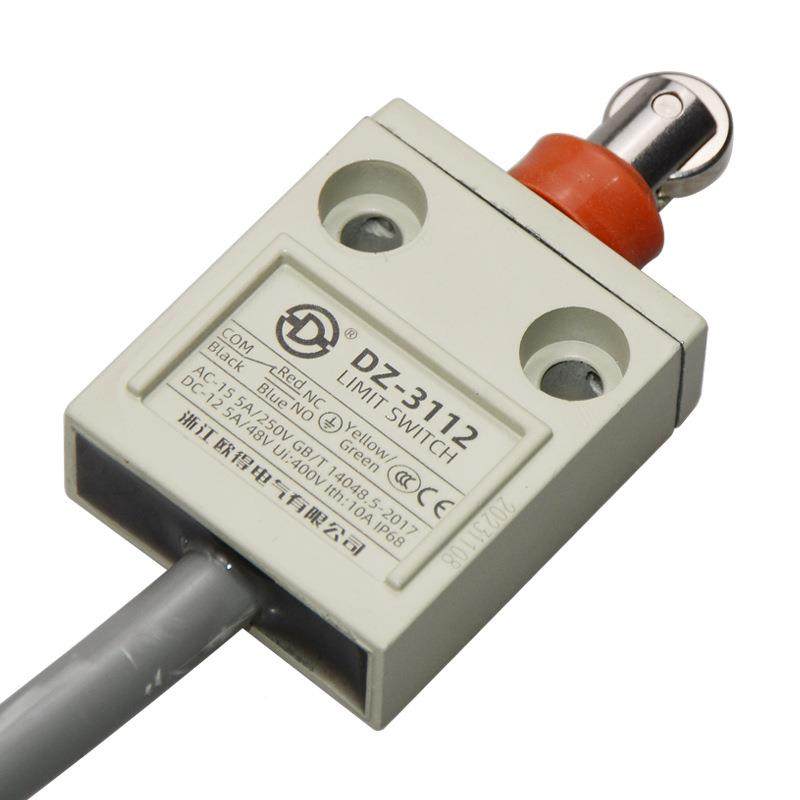 DZ-311防水行程开关3米线不锈钢滚轮DBH柱塞式I密68P高度封2欧得