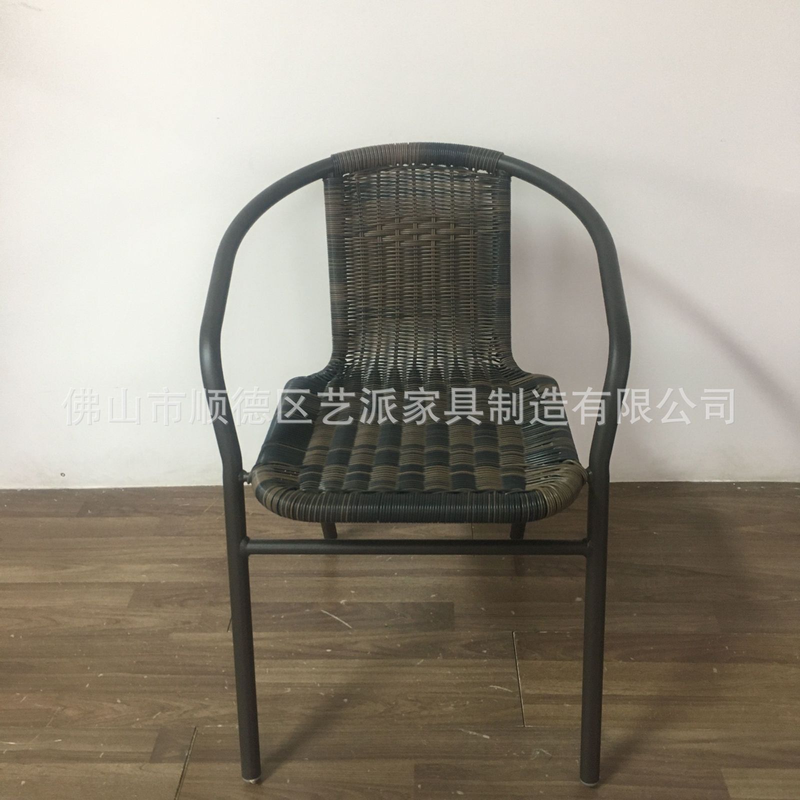 休闲简约小藤椅靠背椅编织阳台铝合金户外桌椅餐饮地摊椅子餐椅