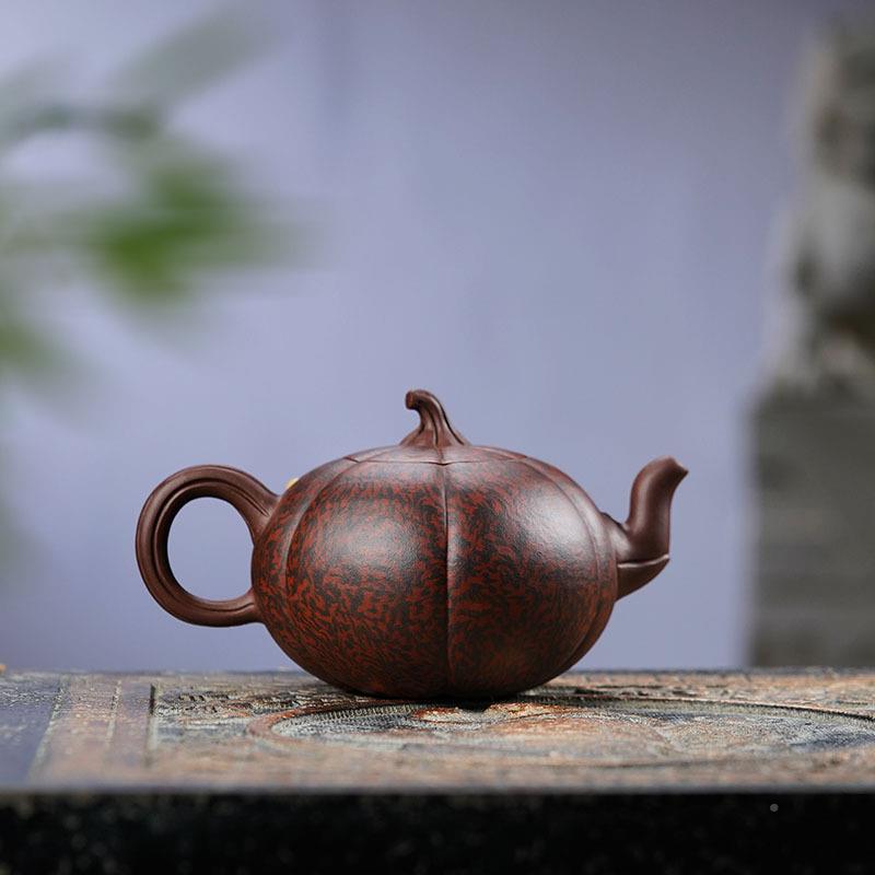 精全手工筋sh瓜南紫砂壶品原矿绞泥壶新款茶壶花器宜兴茶纹壶高档