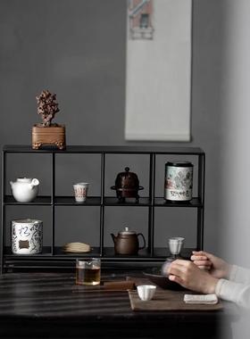 艺茶棚铁架子茶架桌上收纳置FVR物小博古架架多宝具阁展示架