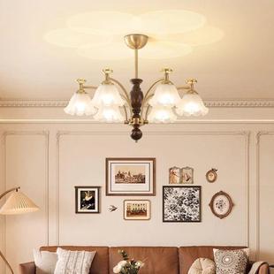 法式 田园客厅温馨卧复室护眼实灯 古中古vint997a铃g木e兰吊灯美式