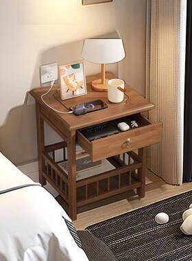 床头现简约家物用出租屋收纳代置物柜架储柜子主卧JIJ房间床边桌