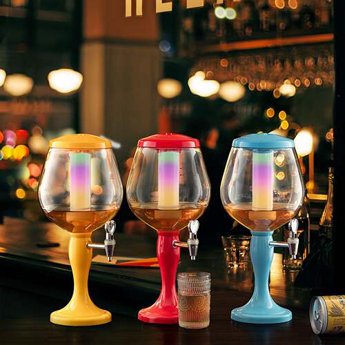 出口啤酒分配网红A22酒吧便携啤酒饮料器桶KV七彩冰柱精酿啤T酒酒