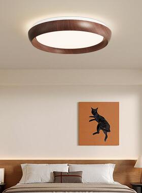 诧寂卧风室房灯复古吸灯中44524古风民宿间灯中式胡桃木纹圆形顶