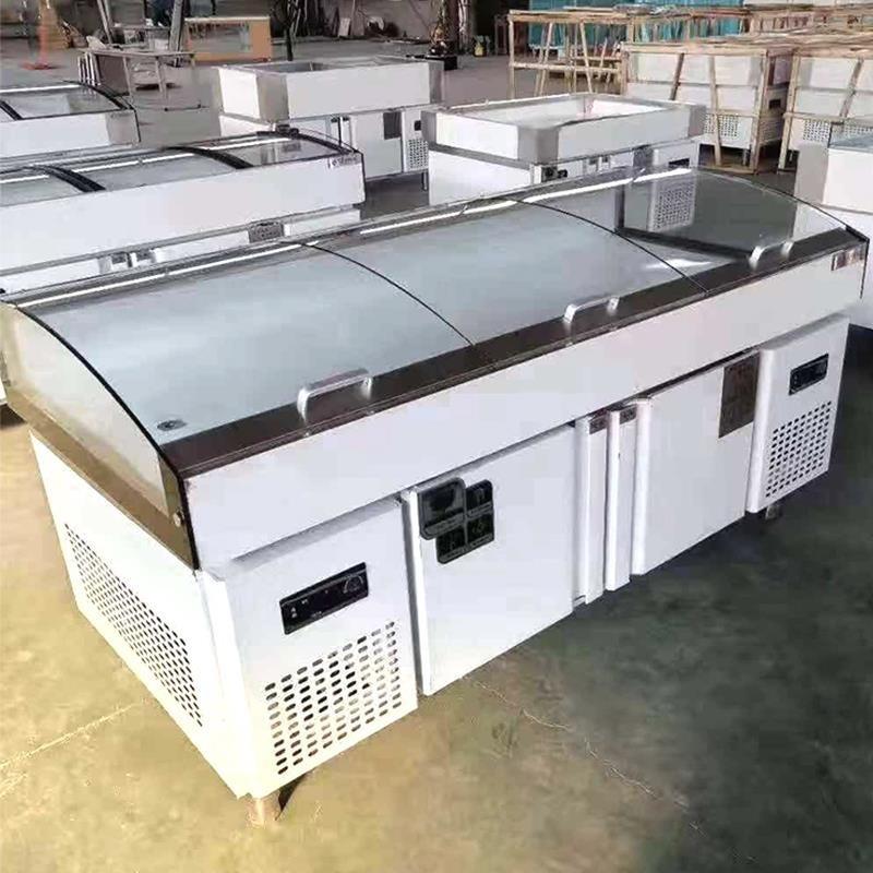 海鲜冰市台冷柜藏展示柜商用超不锈保钢冰鲜台卧式点菜GWN冷冻柜
