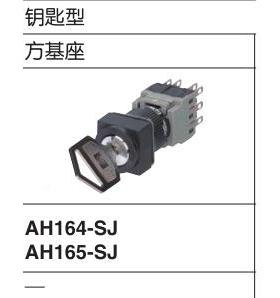 长形AH164-SJ选钥匙择开关AH164-J3方A11A档12A1B