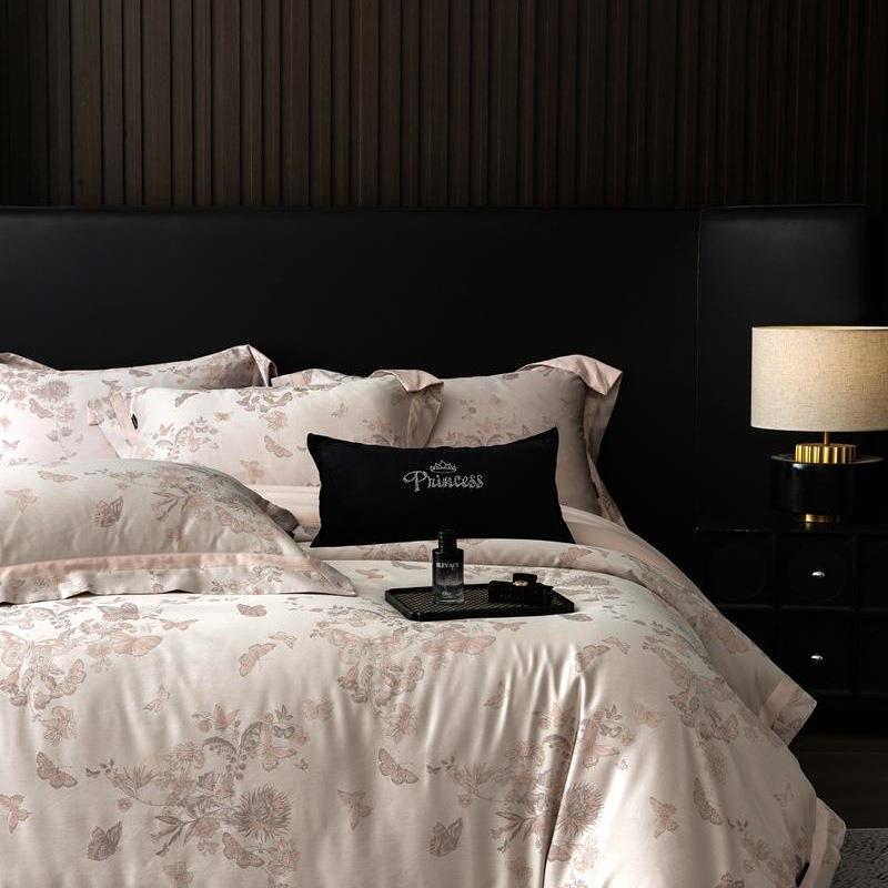 秋冬MWC复古美式100床s丝棉天色织磨毛四件套保暖加用厚床单盖床