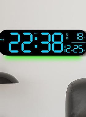 6651R意RGB变色挂钟多功能LE大D屏时钟数表字电子钟客厅时钟6651