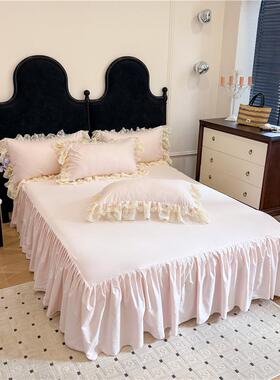 202公5新款水洗亲肤棉雪件纺蕾刺绣主风韩LP-66880版床裙丝四套床