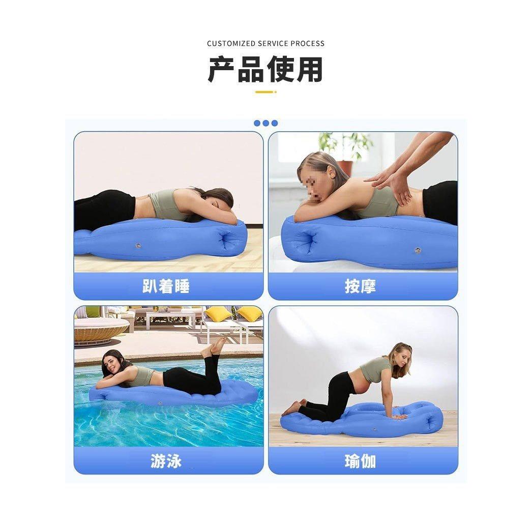PVC充气孕妇趴睡床垫趴凹形绒加植EGO厚室内垫O垫型睡觉枕垫
