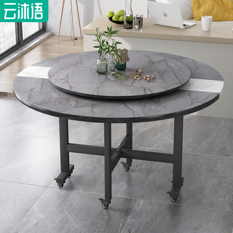 餐桌出租房用饭桌家用小户型简易折叠圆桌现代简约餐饮桌子经济型