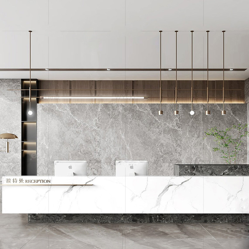 定制前台接待区办公长条餐厅吊灯售楼部会所酒店吧台异型工程灯具