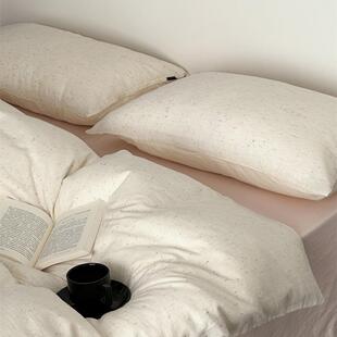 返璞归真彩虹色纺全棉双层纱四件套森系简约韩式少女心床上用品