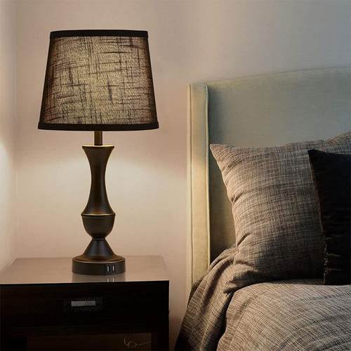 美式卧室客厅台灯usbac接口触摸式调光110vLED卧室床头灯