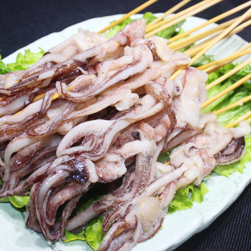 整箱鱿鱼头串铁板鱿鱼须串户外烧烤食材冷冻半成品