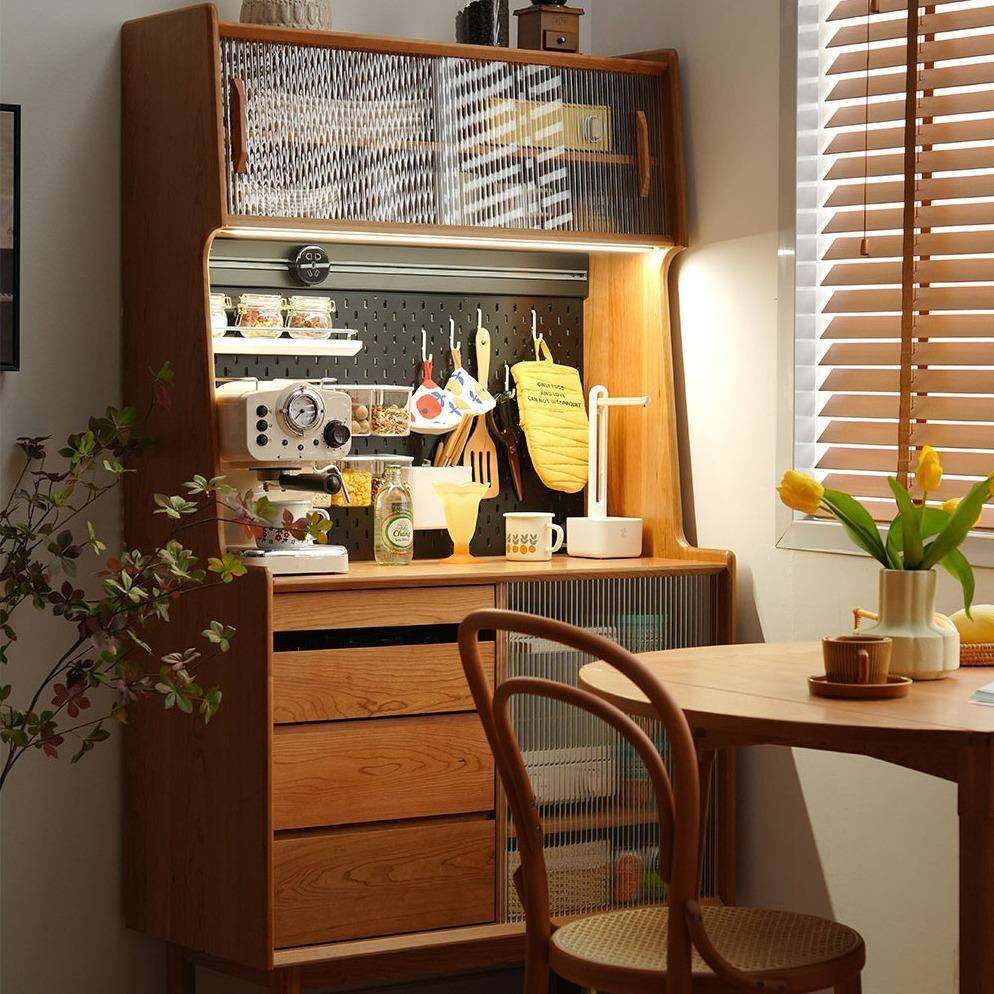 北欧实木餐边柜小户型日式厨房茶水柜酒柜樱桃木复古客厅储物柜,纺织面料/辅料/配套,纺织机械配件,淘宝优惠券,粉丝福利购,淘宝优惠卷