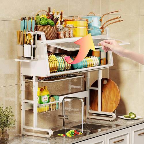 可沥调节台面落BOG地水槽水尘置物架多功能防调料瓶碗碟沥收水纳