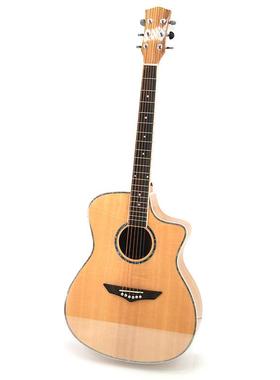 单板吉他4寸SZG班马云杉面单吉木t他民谣缺角亮光木吉他g1uiar