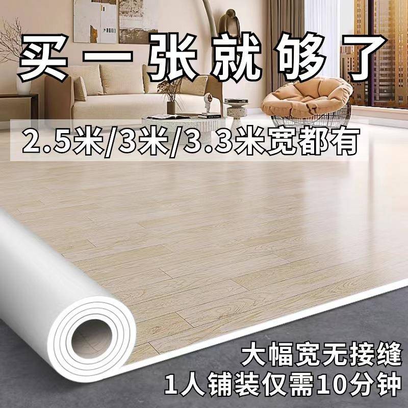 地毯卧室面积全铺家用地大板PITV革地面铺垫3米加宽PC塑胶地板华