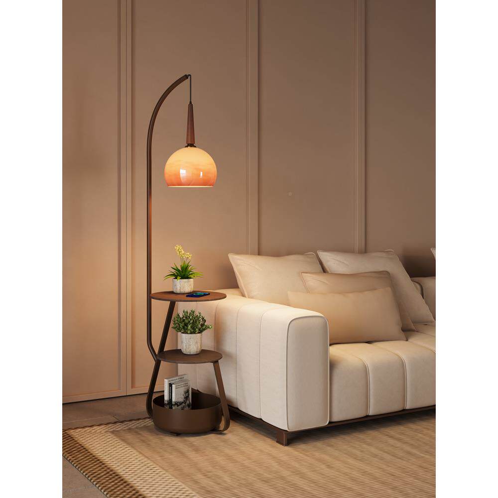 中古卧风落地灯置物架一体客沙发边茶台几轻奢室床316头立式厅灯