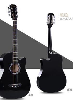 38寸i黑色民谣吉他初学器者男女学生练38寸习乐新手木入门练习琴j