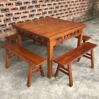 八村仙桌老式农客栈早餐店店子四方TB355315桌餐桌面馆方桌酒八仙